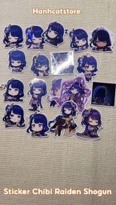 [Genshin Impact] Sticker Raiden Shogun - Hình dán chibi Ei ( set 18 hình )