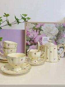 See Things like Face Retro Style French Entry Lux Floral Afternoon Tea Teapot Coffee Cup Scented Tea Cup Household Tea Set Phnom Penh