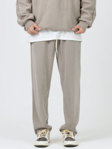 CEZPHISON Mens Cotton Fleece Straight Leg Casual Pants Spring Autumn Sports Sweatpants Slimming Trendy Youth Fashion