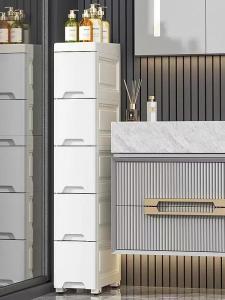 Modern Minimalist Bathroom Kitchen Gap Storage Cabinet Drawer Style Organizer Plastic Storage Shelf for Household Miscellaneous Items