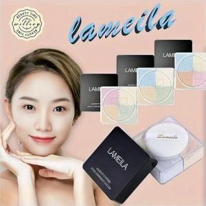 LAMEILA แป้งฝุ่น 4 ช่อง แป้งคุมมัน ตลับใส่แป้งฝุ่น แป้งฝุ่นทรงสี่เหลี่ยม ทรงสี่เหลี่ยม สี่ช่อง 12 กรัม ปกปิดรูขุมขน