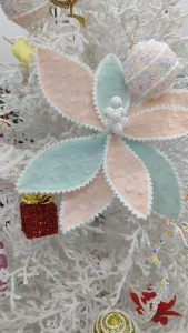 30CM Artificial Christmas Flowers Macaron Colored Fabric Flower Christmas Tree Decor Creative Festive Decor Must - haves for Christmas Decoration