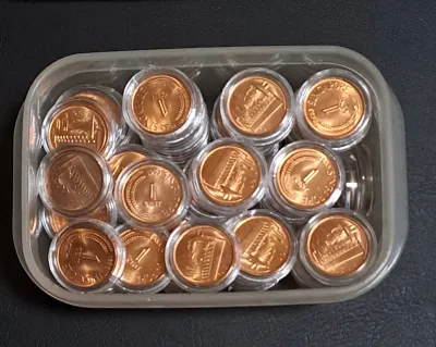 Low mintage 8 pcs 1983 singapore 1 cent coins in capsules brand new