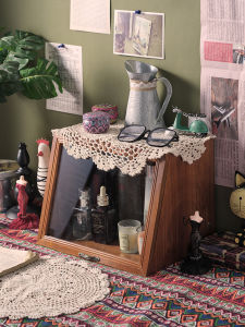 กล่องเก็บของแบบเปิดด้วยลิ้นชักทรงไม้สไตล์ย้อนยุคสำหรับจัดระเบียบเครื่องสำอาง ชามชา กล่องเก็บของสำหรับจัดแสดง