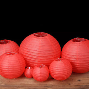 4/6/8/10/12/14/16inch 10~40cm Red Round Chinese Paper Lantern Christmas Wedding Birthday Party Decoration Festive Supplies