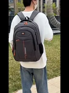 กันน้ํา ลำลอง กระเป๋าเป้สะพายหลัง Commuter ผู้ชาย ผู้หญิง กระเป๋าสะพายคู่กระเป๋าเดินทางธุรกิจผ้า Oxford สีบริสุทธิ์ หลากหลาย กระเป๋าเป้สะพายหลัง