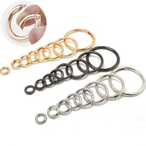 10Pcs 11-38mm Metal O Ring Spring Clasps Openable Round Carabiner Snap Hook Keychain Bag Clips DIY Jewelry Bags Accessories