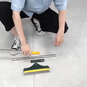 Sapu Sikat Dorong Lantai 2in1 3in1 Magic Broom Wiper Multifungsi Lancip Model V Pembersih Lantai Dinding WC Kamar Mandi Gagang Panjang Portable