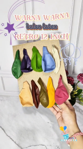 Balon latex retro 12 inch PER PAK / balon retro vintage Grosir isi 100