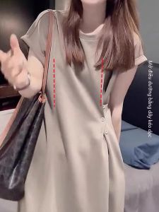 Đầm Cho Bà Bầu Bú Sữa Mùa Hè 2025 Đầm Bú Sữa Ngoài Trời Thời Trang Mẹ Sau Sinh Không Đều Thiết Kế Cảm Giác Váy Bú Sữa