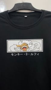 AKIRA WORLD Kaos Anime Distro ONE PIECE MONKEY D LUFFY cotton 24S (Hitam)