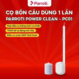 Cây Cọ Bồn Cầu Thông Minh Treo Dán Tường Tự Đóng Mở Cọ Toillet 2 Trong 1 Đầu Lau Dùng 1 Lần Parroti - PC01
