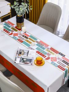 ผ้าคลุมโต๊ะทานอาหาร PVC ขนาดยาว กันน้ำ กันมือร้อน ไม่ต้องซัก อุปกรณ์ตกแต่งโต๊ะทานอาหาร สไตล์หรูหรา สำหรับห้องนั่งเล่นและห้องน้ำชา