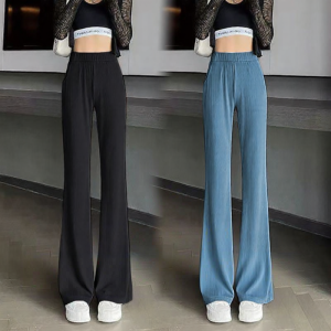 Lieoyuarn | Slimming Loose Ice Silk Bell Bottoms