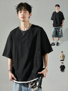 SZON | New American Style Heavy Embroidery Cotton T-Shirt