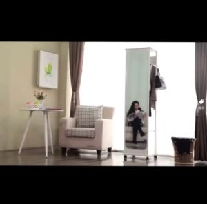 ตู้กระจก ตู้เสื้อผ้า กระจกสูง แบบยืนแต่ง สไตส์ Vintage เปิดเก็บของได้ มีลิ้นชักเก็บของ