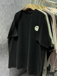 Japanese-Style Retro Smiley Face Print Short-Sleeved T-shirt Female Summer Stylish Pure Cotton Half Sleeve T-shirt Loose Student Top