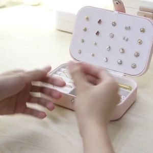 HOVELESHOP Kotak Tempat Perhiasan Travel Jewelry Box Penyimpanan Accesories Cincin Kalung Anting Gelang