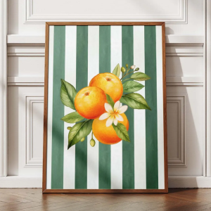 Orange Wall Decor Orange Fruit Poster Farmhouse Kitchen Art Painting Kitchen Prints Trendy Food Art Retro Kitchen Art Frui