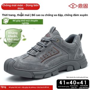 DINGGU | Giày Bảo Hộ Lao Động Nam Mùa Đông Mũi Thép Chống Đâm Xuyên Đế Mềm