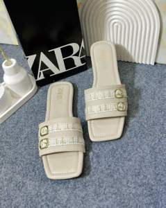 Sandal Selop Zara Gesper Tween Cute List Rajut Tweet Kekinian Korean Style KODE  HZ5NOV24
