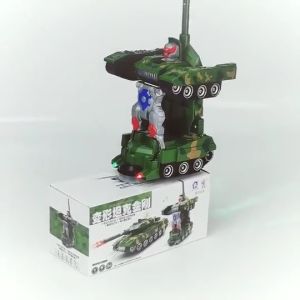 【HOT】Electric Deformation Tank Universal Deformation Harmony Electric Music Light Deformation Robot