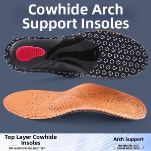 LINGMIAO | Arch Support Thin Leather Insoles for Men