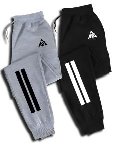2-Pack Mens Joggers with Elastic Cuffs & Drawstring Waist Lightweight Breathable Knit Letter Print Pockets Multi Colors