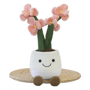 QIAOSHANG | Simulated Orchid Sunflower Plush Toy Decorative Plant Arrangement