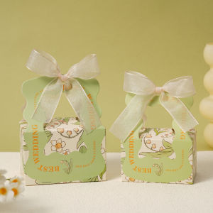 Handheld Wedding Engagement Candy Gift Box 2024 New Design Chinese Style Cardboard Sugar Box Small Wedding Favor Packaging Bag