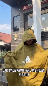 AVTECH - Jas Hujan Ponco Lengan Kelelawar Mantel Outdoor Gunung Motor Waterproof Ultralight - LAWA