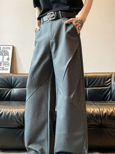 Quần Ống Rộng Xếp Ly Màu Đen Thường Ngày Cho Nam Mùa Hè Thiết Kế Mỹ Rộng Rãi Quần Dài Quần Ống Rộng Quần Dài