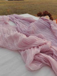 Ruched Cream Yarn Party Decorative Dessert Table Table Runner Internet Celebrity Flower Shop Posing and Photograph Background Gauze Props