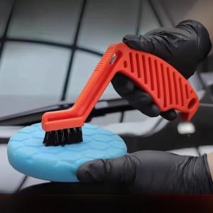SPTA Car Polishing Pad Cleaning Brush Wool Pad Sponge Detachable Pad Cleaner Wax Polishing Cleaning Tool Auto Beauty Care Equipment
