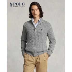 Polo Ralph Lauren Men Cable-Knit Cotton Full-Zip Sweater