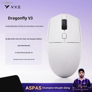 ATK | Chuột Chơi Game Không Dây Vxe Dragonfly V3 Thiết Kế Công Thái Học Nhẹ Nhàng Với Thời Lượng Pin Dài Dành Cho Bàn Tay Nhỏ Đến Vừa Thích Hợp Cho Việc Sử Dụng Văn Phòng Và Máy Tính Xách Tay