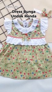 Dress Bayi Perempuan 0-12 Bulan Setelan Baju Bayi Setelan Bando Lucu