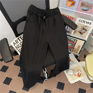 กางเกงขายาวทรงหลวมสไตล์เกาหลีสำหรับผู้ชาย ฤดูใบไม้ผลิและฤดูใบไม้ร่วง กางเกงขายาวทรงตรงสไตล์ย้อนยุค เสื้อผ้าทำงานลำลอง