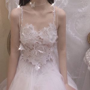 Áo Lưới Tay Dài Màu Trắng Thêu Hoa Hồng Nổi Áo Vest Hở Lưng Mùa Hè 2020 Áo Vest Dài Ngắn Thẳng Chất Liệu Khác Áo Vest