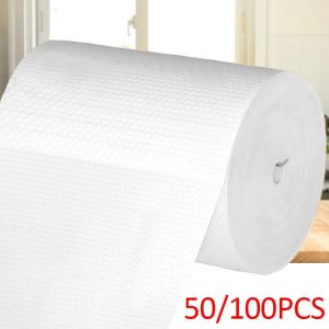 100/50pcs/roll Disposable Rags Non-woven Dishcloths Home Kitchen Roller Cleaning Cloths Lazy Rag Absorbent Towels Cleaner Wipes