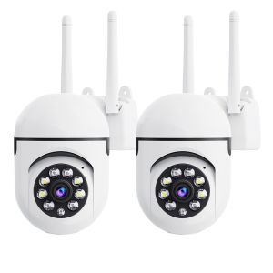 Camera An Ninh Không Dây 2-Pack 1080P HD Giám Sát WiFi Với Tầm Nhìn Ban Đêm Màu Sắc 360 ° Pan/Tilt Zoom Bảo Vệ Trong Nhà/ngoài Trời