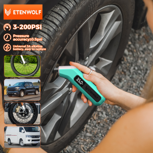 ETENWOLF T300 Digital Tire Pressure Gauge 3-200 PSI  Calibrated to ANSI B40.7 Grade 2A Industrial Tire Gauge 3A Batteries
