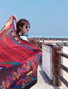 ผ้าพันคอ ผ้าพันคอหญิง scarf&shawl scarves ผ้าคลุมไหล่ สไตล์โบฮีเมียน #ผ้าหนา กันแดด กันลม