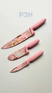 Bộ Dao Nhà Bếp Lock&Lock CKK308S3 Gallery Knife Set 3 Món Chính Hãng - Dao Đầu Bếp Dao Santoku Dao Gọt Thép Không Gỉ Chống Dính