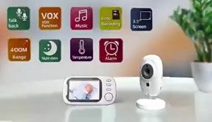 3.5 Video Baby Monitor 2.4G Mother Kid 2 Way Audio Talk Night Vision Security Cameras Video Surveillance Cam With Temperature