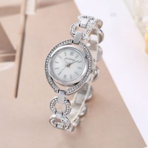 Thời trang Roma quay số Đồng hồ nữ kim cương toàn bộ dây đeo thép vòng tay thạch ach xem cho nữ mới Đồng hồ đeo tay phổ biến