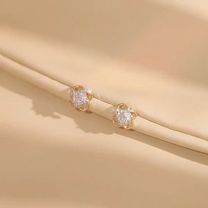 916 gold earrings Crossover full diamond earrings with elegant stud earrings for women gift