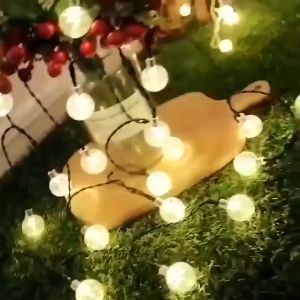 LED Solar String Lights Outdoor Crystal Globe Lights Waterproof Solar Powered Patio Light