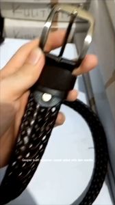 promo!!!Ikat Pinggang Pria Gesper Jarum Model Kepang Anyam Kulit 3.5 Cm ikat pinggang kulit import