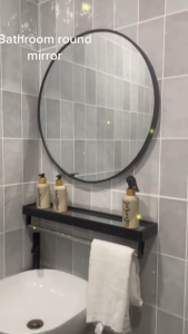 LOVIDA MALAYSIA Home Ins Mirror Rubber Frame Mirror Bathroom Mirror wt Hook Dressing Mirror Entrance Mirror Round Mirror Modern Ins Mirror Cermin Bulat 圆形镜子